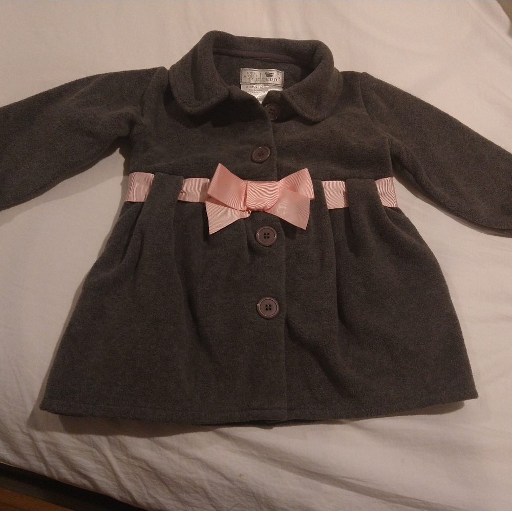 Widgeon Girls Coat with Pink Tie